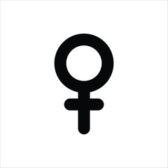 Female gender icon. Single line Female gender icon vector background. Vector illustration for web design. Isolated on white background.