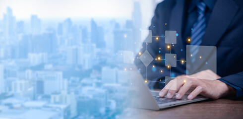 workflow process, model flow diagram of work. concept of design for automation flowchart of business, programming to streamline strategy. scheme chart of solution business, implement software 8