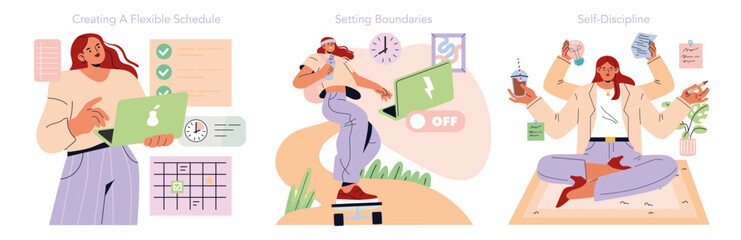 Tomorrow Work. Flat Vector Illustration