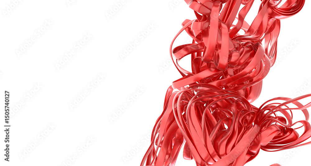 Poster download this captivating image of swirling red ribbons. perfect for design projects needing a moder