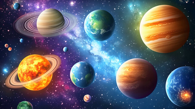 Blue Earth and celestial stars orbit in the dark cosmos - Powered by Adobe