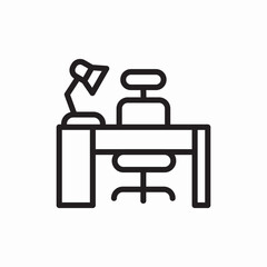 work desk furniture icon vector sign
