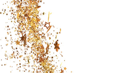 Sparkling gold stars on white. Perfect for holidays, celebrations, and more!