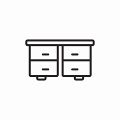 office desk cabinet icon vector sign