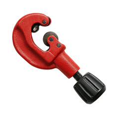 Red Pipe Cutter on White Background