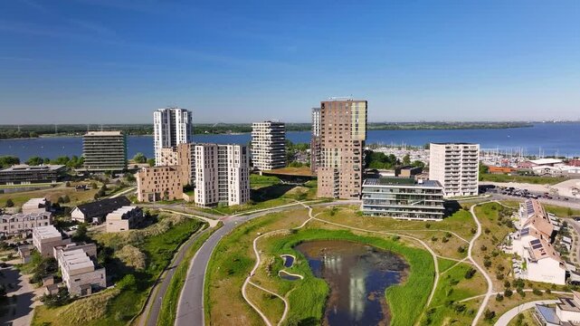 22th of May 2025 - aerial view of Almere Duin, Flevoland / The Netherlands