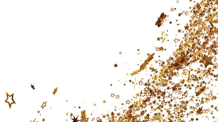 Sparkling gold stars burst across a white background, perfect for holidays, celebrations, and more!
