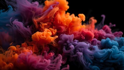 Obraz premium Vibrant Color Explosion Abstract Ink Swirls in Motion