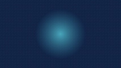 Dark blue digital sky with binary code around a glowing planet pattern