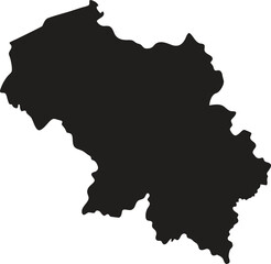 Obraz premium Belgium black map silhouette vector style with white background 