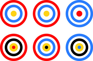 Target icon set. focus icons. gun sight sign. Shooting mark signs. success targeting board
