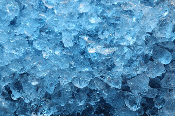 Cubes of clear ice as background, closeup