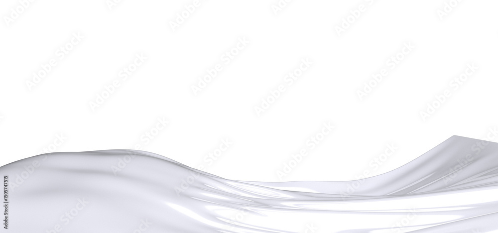 Aufkleber Close-up of a white fabric with soft folds and creases. The abstract texture creates a smooth and elegant background.