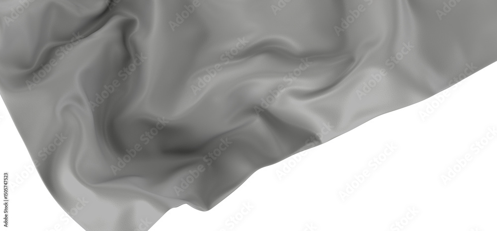 Poster Close-up of a white fabric with soft folds and creases. The abstract texture creates a smooth and elegant background.