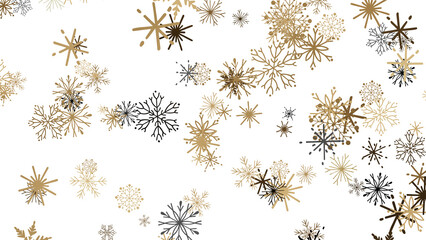 Sparkling Snowfall: Dynamic 3D Illustration of Falling Christmas Snowflakes