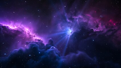 Cosmic Nebula A Celestial Tapestry of Purple and Blue Hues