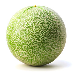 Obraz premium Fresh green cantaloupe melon isolated white background