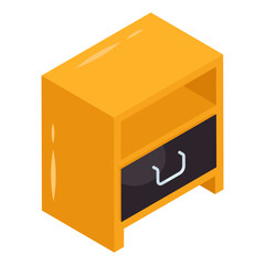 An icon design of bedside table
