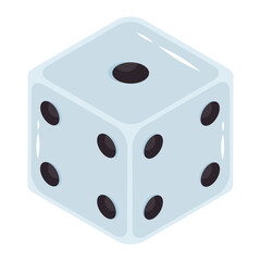 An isometric design, icon of ludo dice