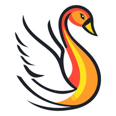 Fototapeta premium swan, animal, vector, transparent background, love, heart, valentine, symbol, romance, shape, romantic, valentines, valentine's day, heart shape, feather, goose, beak, wildlife, wing, beauty, beautifu