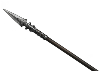 Medieval Silver Spear Metal Battle Weapon Isolated Transparent Background