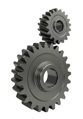 Metal Gear 3d Render Mechanical Cogwheel Technology on Transparent BG