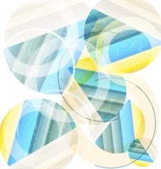 Gordijnen abstract geometric pattern background, with circles, stripes, strokes and splashes © Kirsten Hinte