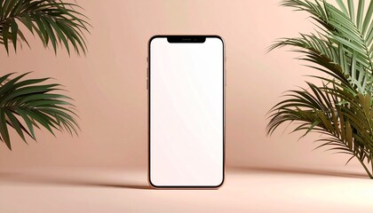 smartphone with palm tree