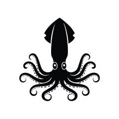 Majestic squid silhouette ocean creature aquatic life