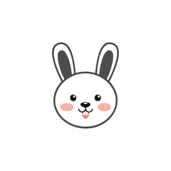 Adorable cartoon bunny rabbit face illustration