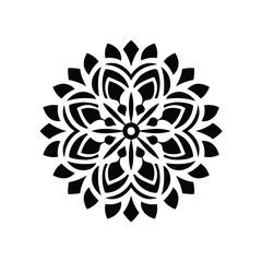 Black and white circular mandala design element