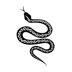 Ornate black snake tribal design graphic art