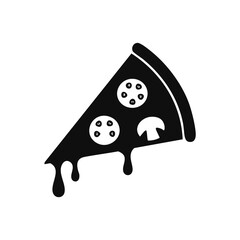 Delicious melted cheese pizza slice icon