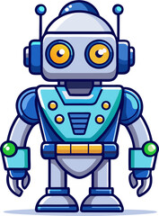 Colorful robot mascot illustration for apps