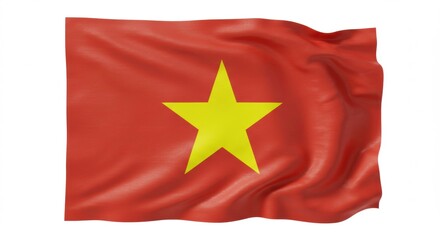 Vietnam flag waving proudly vibrant colors bold star national symbol