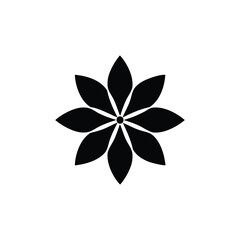Simple black flower design elegant floral icon