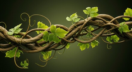 Lush Vine Entwined Nature's Embrace Deep Green Beauty