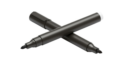 Isolated black felt tip pens