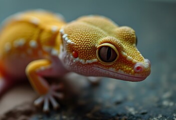 Close-up of a Yellow Gecko Portrait