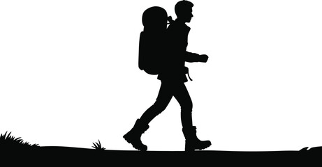 Hiking Backpacker Silhouette