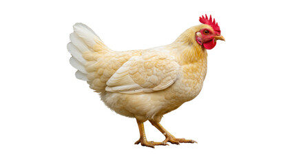 Isolated Light Yellow Hen