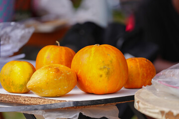 organic pumpkin in the market at country Thailand