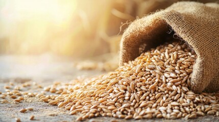 Obraz premium Freshly harvested wheat bundled together in a rustic farm setting.