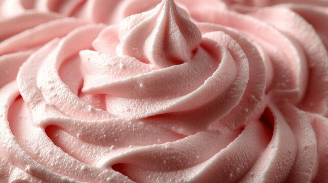 Close-up of swirled pink whipped topping