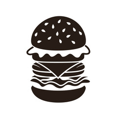 Delicious juicy burger sesame seed bun fast food meal