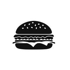 Delicious classic hamburger icon black silhouette