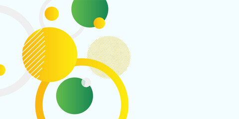 yellow and green circle banner background. Vector abstract graphic design banner pattern background template.
