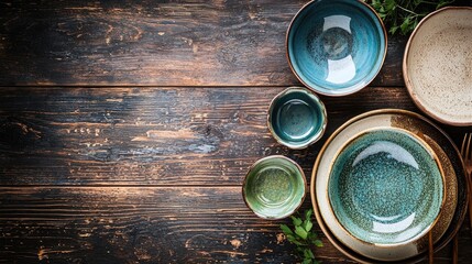 Lets make a beautiful background for leaflet collaboration pottery studio with restaurant