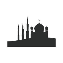 Fototapeta premium Majestic mosque silhouette islamic architecture design