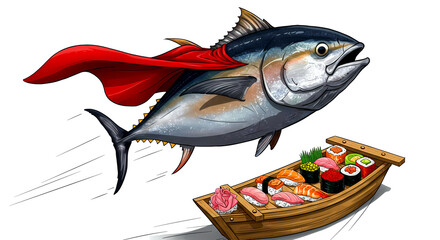 Sushi Adventure: Tuna's Flight to Your Table